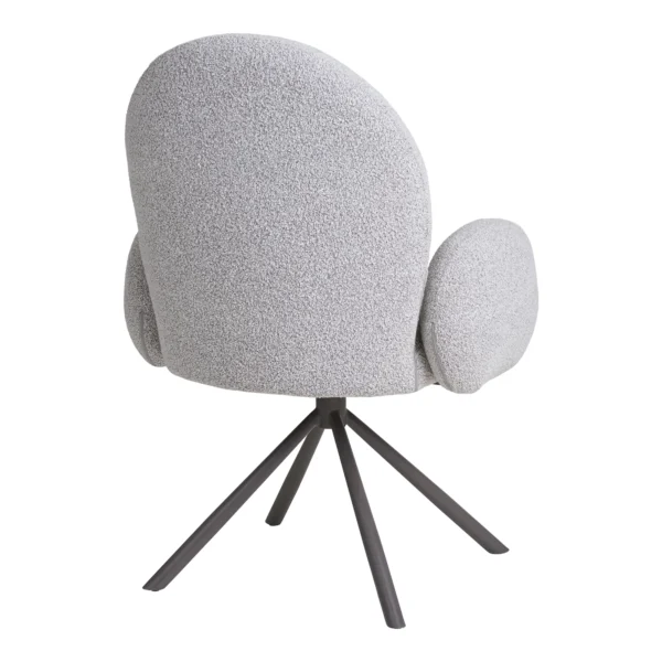 Scaun dining rotativ din tesatura boucle gri Lana - imagine 5