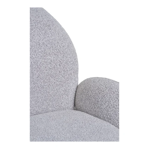Scaun dining rotativ din tesatura boucle gri Lana - imagine 6