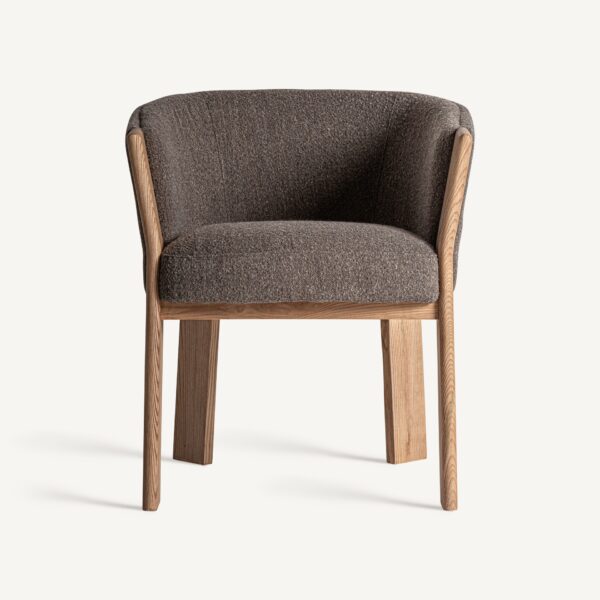 Scaun dining maro din lemn de stejar si tesatura Nara - imagine 3