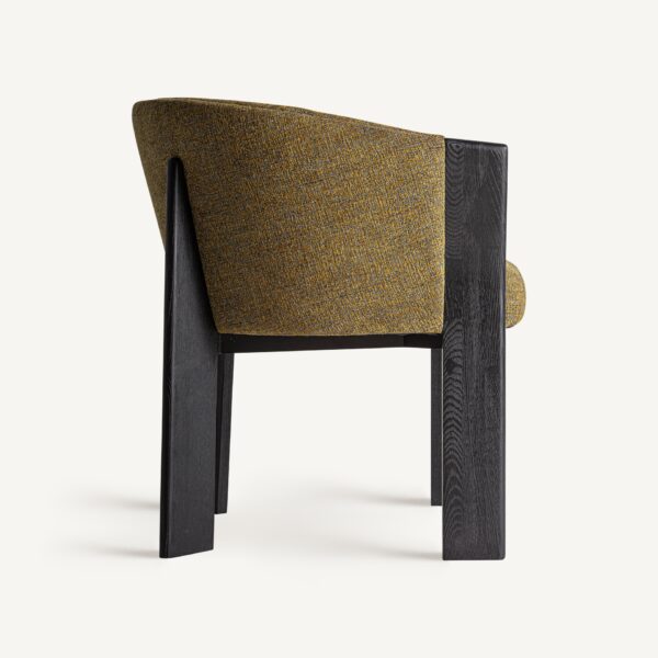 Scaun dining vernil din lemn de stejar si tesatura Nara - imagine 4