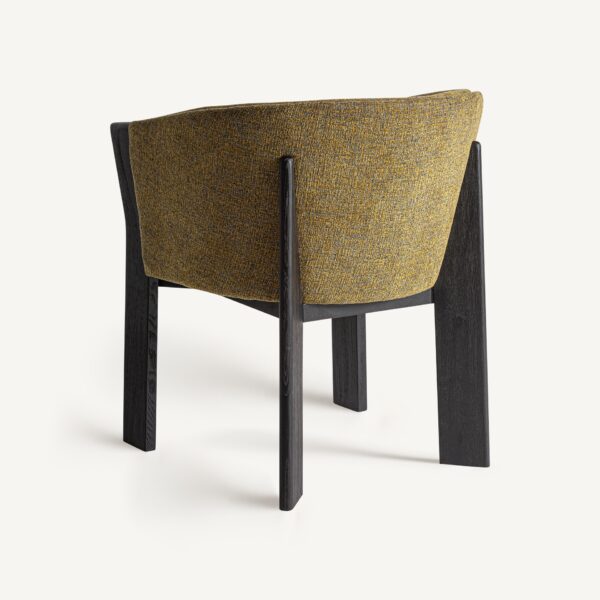 Scaun dining vernil din lemn de stejar si tesatura Nara - imagine 5