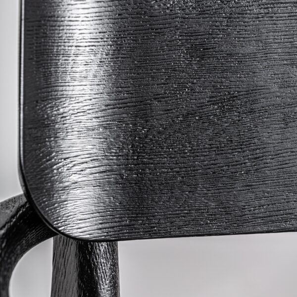 Scaun dining negru din lemn si fibre naturale Tasque - imagine 6