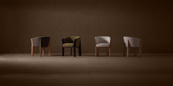 Scaun dining vernil din lemn de stejar si tesatura Nara - imagine 2