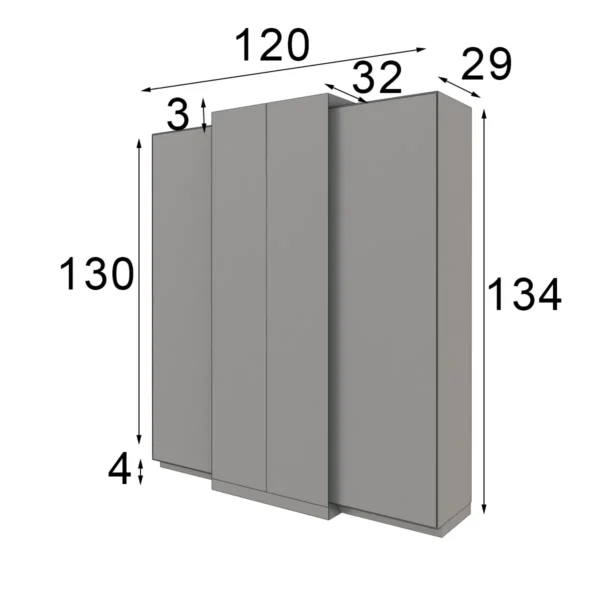 Pantofar alb/auriu din MDF si metal h134 cm Vamos - imagine 4