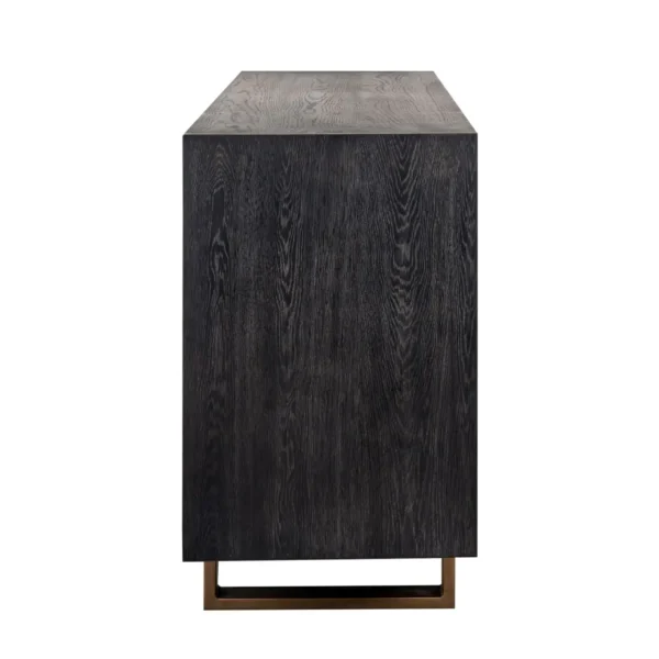 Bufet inferior negru din inox si furnir de stejar Hunter - imagine 3