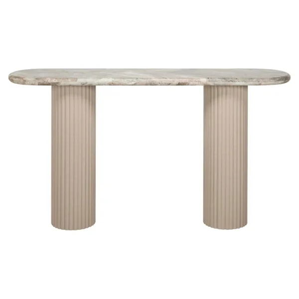 Consola bej/maro din MDF si marmura Coronel - imagine 3