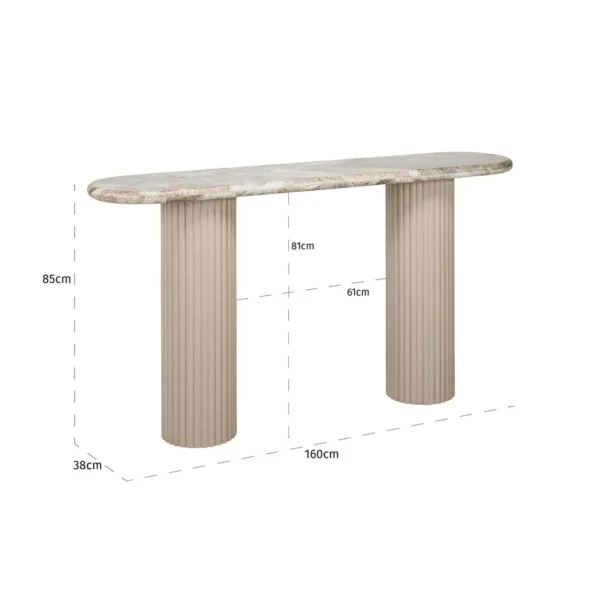 Consola bej/maro din MDF si marmura Coronel - imagine 7