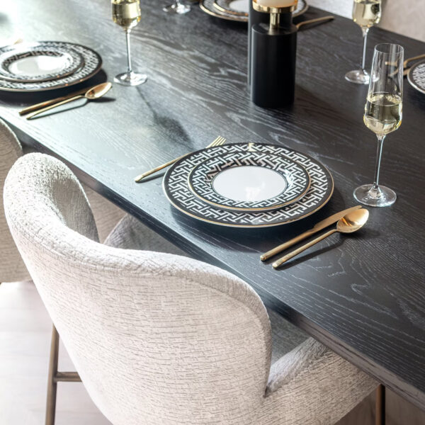Masa dining maro inchis din lemn de stejar 235x100 Fairmont - imagine 4