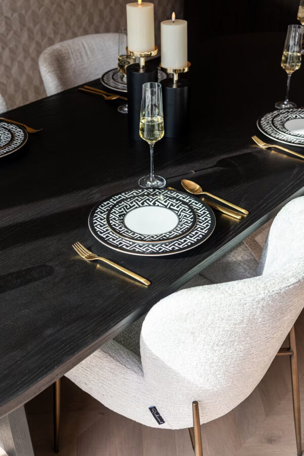 Masa dining maro inchis din lemn de stejar 235x100 Fairmont - imagine 6