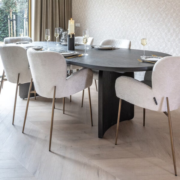 Masa dining maro inchis din lemn de stejar 235x100 Fairmont - imagine 2