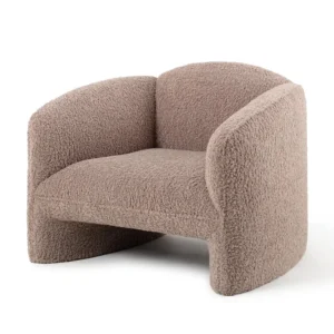 Fotoliu maro din tesatura boucle Nachii