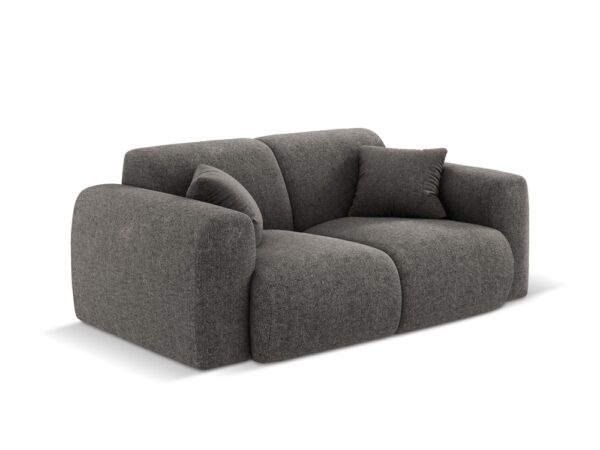 Canapea gri 2 locuri din tesatura chenille Nolio - imagine 3