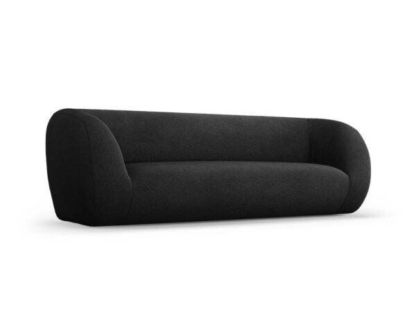 Canapea 3 locuri neagra din tesatura boucle Essen - imagine 3