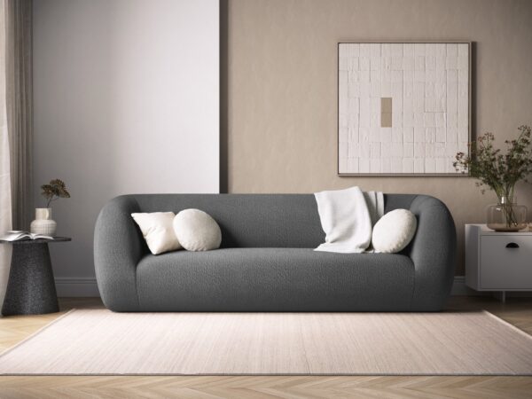 Canapea 3 locuri gri din tesatura boucle Essen - imagine 2