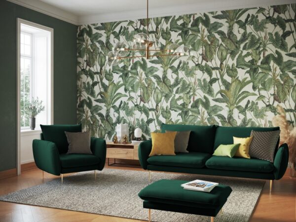 Canapea verde 3 locuri din catifea Vienna - imagine 2