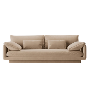 Canapea bej nisipiu din catifea Casino