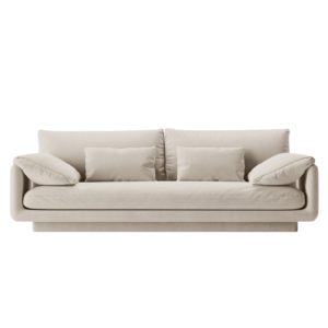 Canapea alb ecru din catifea Casino