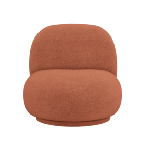 Fotoliu rotativ caramiziu din tesatura boucle North