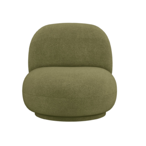 Fotoliu rotativ verde din tesatura boucle North