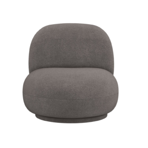 Fotoliu rotativ gri inchis din tesatura boucle North