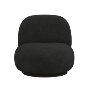 Fotoliu rotativ negru din tesatura boucle North