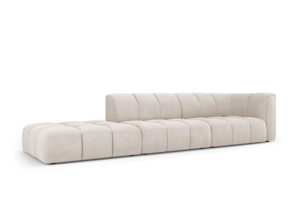 Canapea bej 4 locuri din tesatura chenille Francesca Left - imagine 3