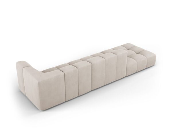 Canapea bej 4 locuri din tesatura chenille Francesca Left - imagine 4