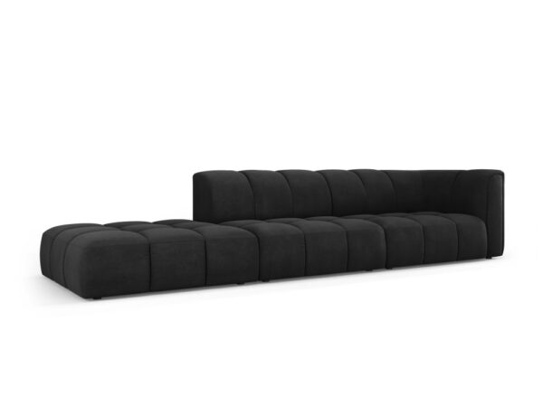 Canapea neagra 4 locuri din tesatura chenille Francesca Left - imagine 3