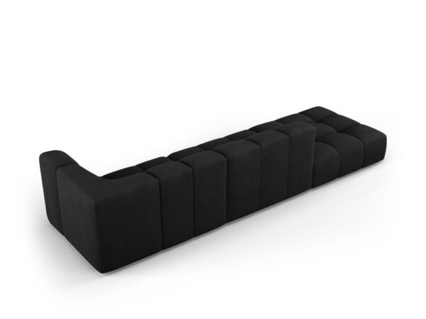 Canapea neagra 4 locuri din tesatura chenille Francesca Left - imagine 4