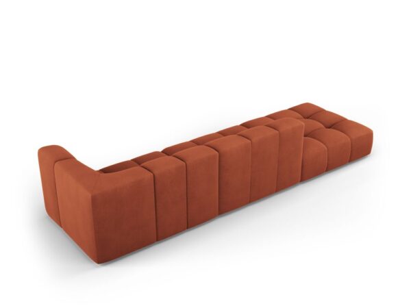 Canapea caramizie 4 locuri din tesatura chenille Francesca Left - imagine 4