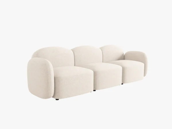Canapea bej 3 locuri din tesatura chenille Blair - imagine 3