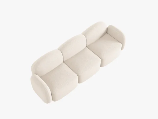 Canapea bej 3 locuri din tesatura chenille Blair - imagine 4