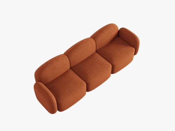 Canapea caramizie teracota 3 locuri din tesatura chenille Blair - imagine 4