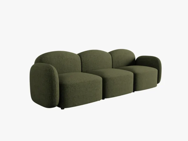 Canapea verde inchis 3 locuri din tesatura chenille Blair - imagine 3