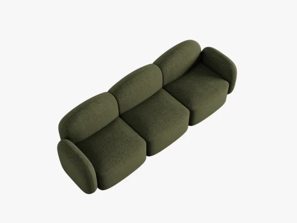 Canapea verde inchis 3 locuri din tesatura chenille Blair - imagine 4