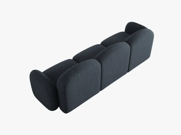 Canapea albastru indigo 3 locuri din tesatura chenille Blair - imagine 5
