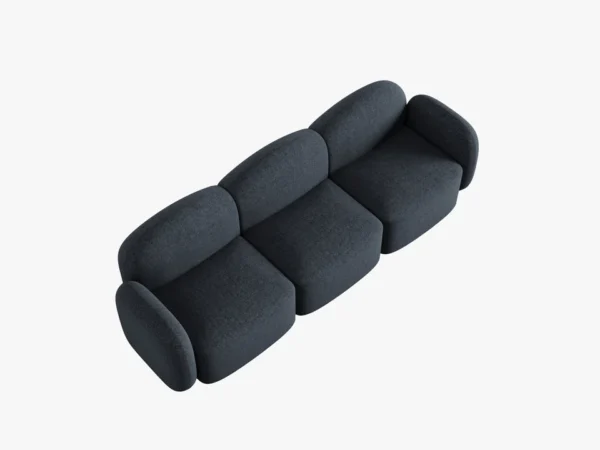 Canapea albastru indigo 3 locuri din tesatura chenille Blair - imagine 4