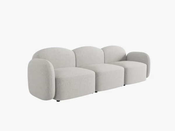 Canapea gri deschis 3 locuri din tesatura chenille Blair - imagine 3