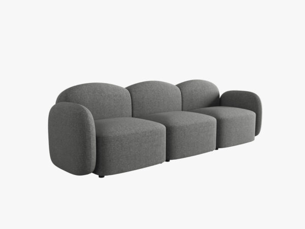 Canapea gri inchis 3 locuri din tesatura chenille Blair - imagine 3