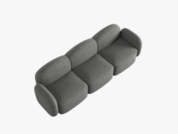 Canapea gri inchis 3 locuri din tesatura chenille Blair - imagine 4