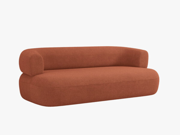 Canapea caramizie din tesatura boucle Jersey - imagine 4