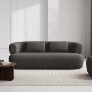 Canapea gri din tesatura boucle Jersey