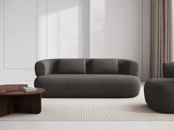 Canapea gri din tesatura boucle Jersey - imagine 2