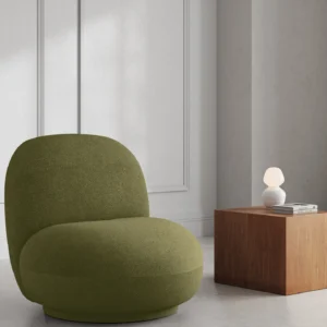 Fotoliu rotativ verde din tesatura boucle North