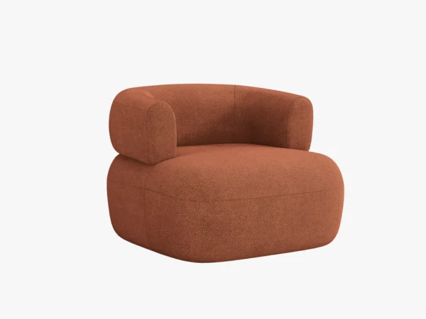 Fotoliu caramiziu din tesatura boucle Jersey - imagine 3