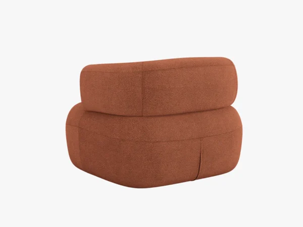 Fotoliu caramiziu din tesatura boucle Jersey - imagine 4