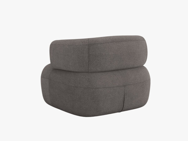 Fotoliu gri din tesatura boucle Jersey - imagine 4