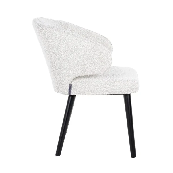 Scaun dining alb din tesatura boucle Indigo - imagine 3