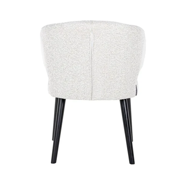 Scaun dining alb din tesatura boucle Indigo - imagine 4
