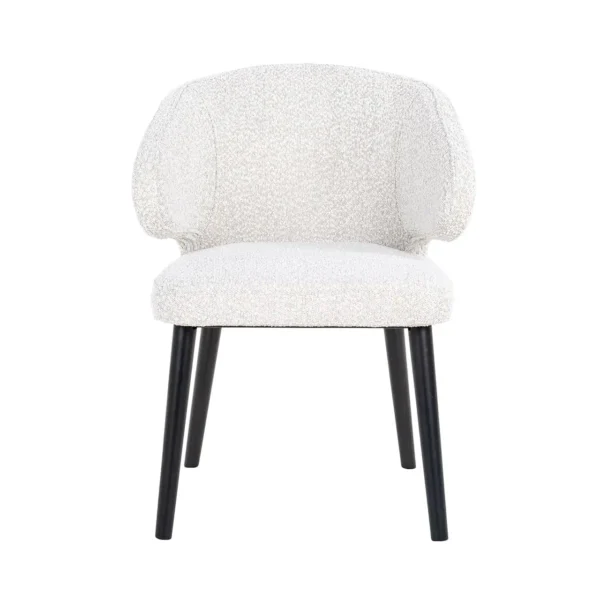 Scaun dining alb din tesatura boucle Indigo - imagine 2